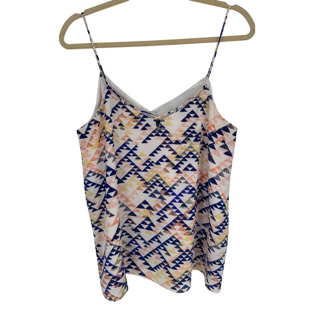 Banana‎ Republic Womens M Blue Orange Geometric Aztec Camisole Tank Top Summer